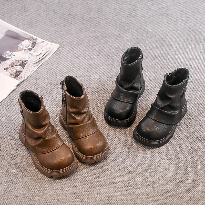 

Новые детские короткие сапоги на толстой подошве с вышивкой, осенне-зимние модные детские ветровые сапоги для отдыха и колледжа