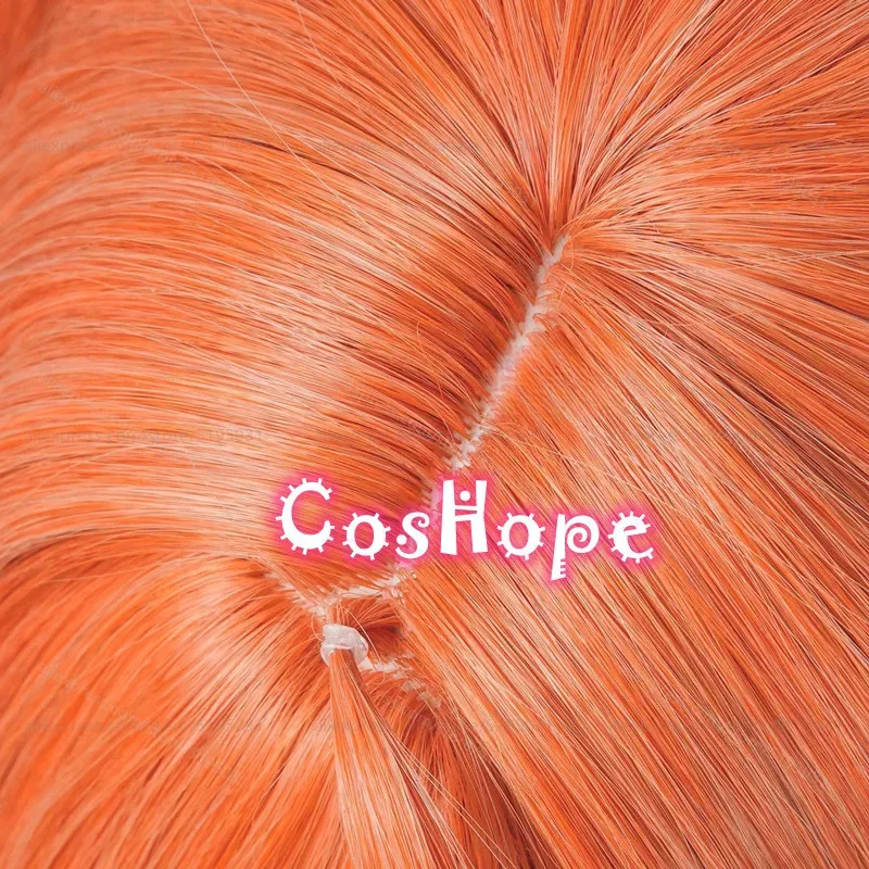 Peluca de Cosplay ZZZ Orphie con coletas dobles, peluca naranja para mujer, peluca sintética resistente al calor de Anime para disfraz de Halloween