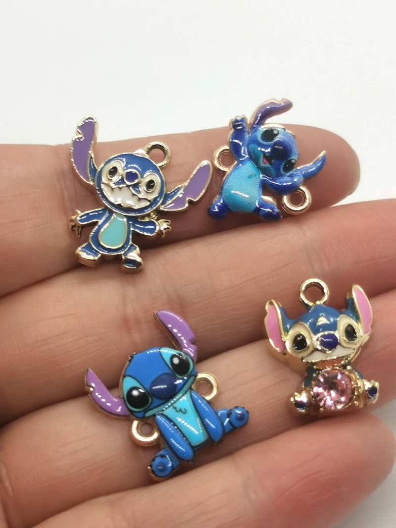 الكثير الكرتون 10 قطع ديزني غرزة سحر الأقراط DIY مفتاح سلسلة قلادة قلادة سوار مجوهرات النتائج اليدوية هدية #2