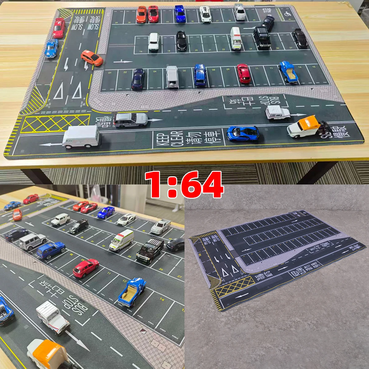 

Hong Kong parking lot floor mat Automobile car model sand table Parts Scale model 1/64 display stand play mat