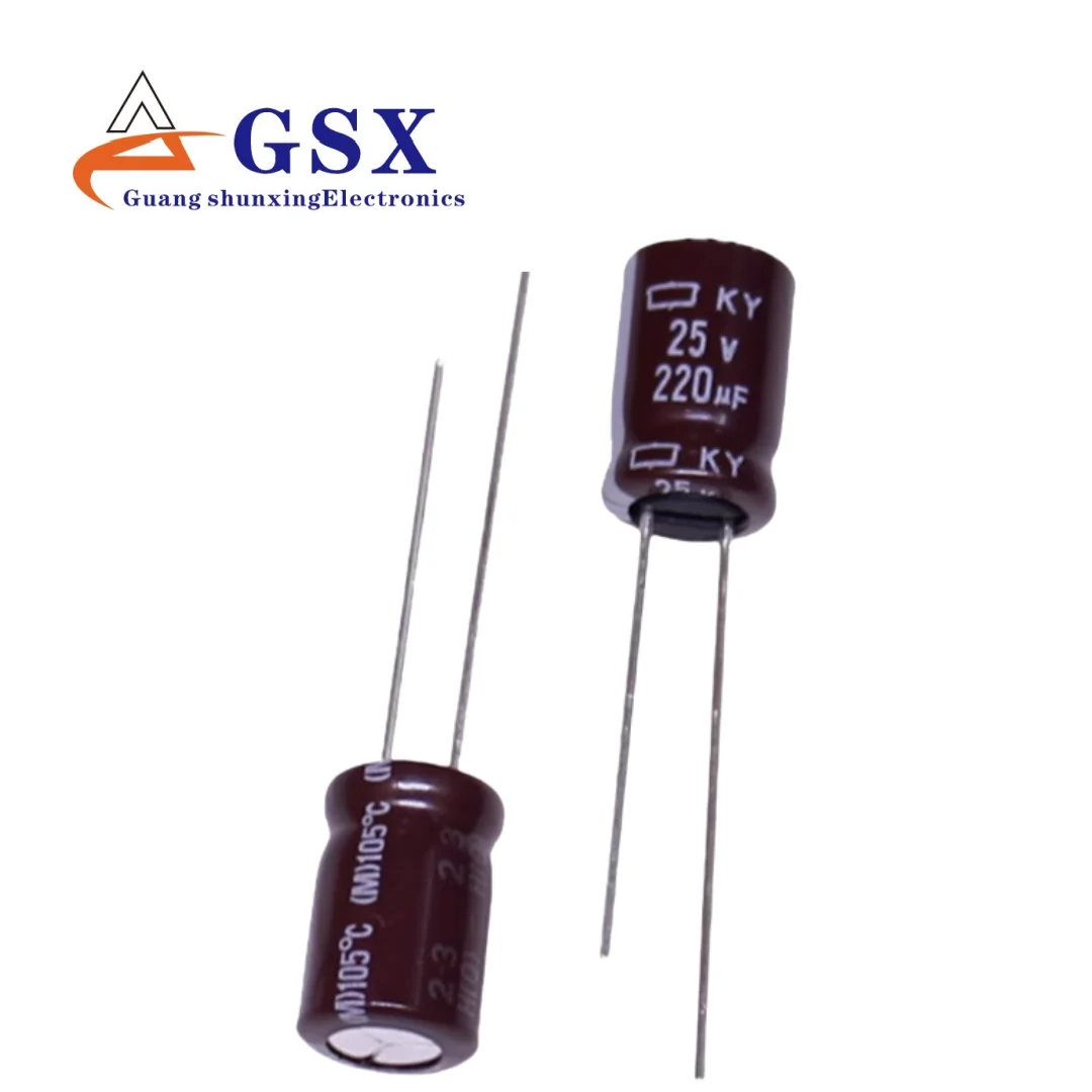 

220 мкФ 25 В импортный алюминиевый электролитический конденсатор 25 В 220 мкФ 8*11,5 Black Diamond KY высокочастотный длительный срок службы