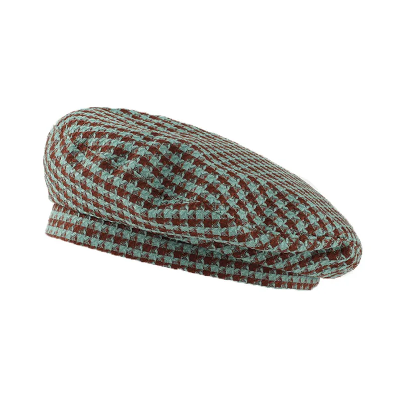 Multicolor plaid beret for women