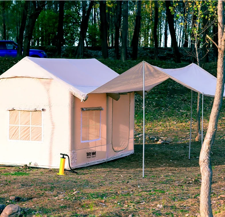 2026 High Quality Extra Large Inflatable Tent With Canopy All-In-One Accommodate 6-8 People Camping Tent Canopy Tent