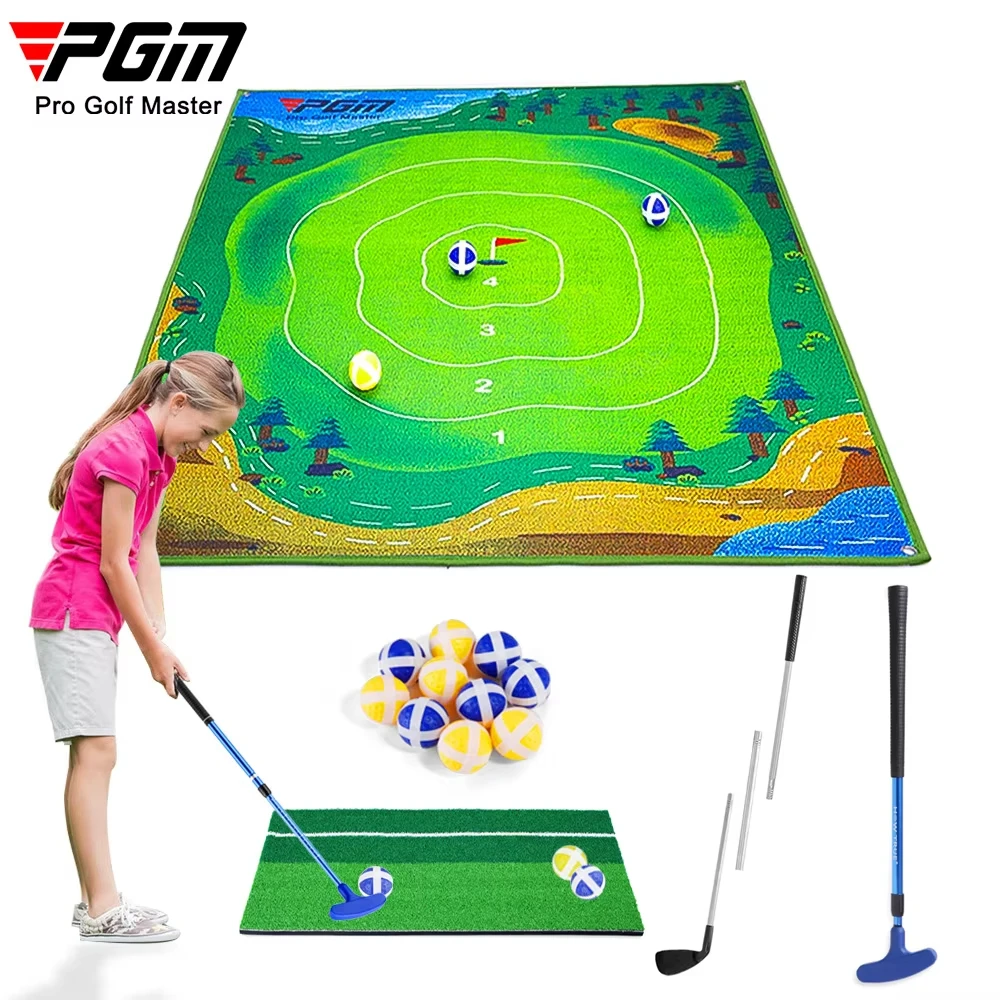 PGM DJD040 Indoor Mini Golf Suspended Dartboard Practice Outdoor Training Aid Trainer Golf Hitting Mat with Clubs