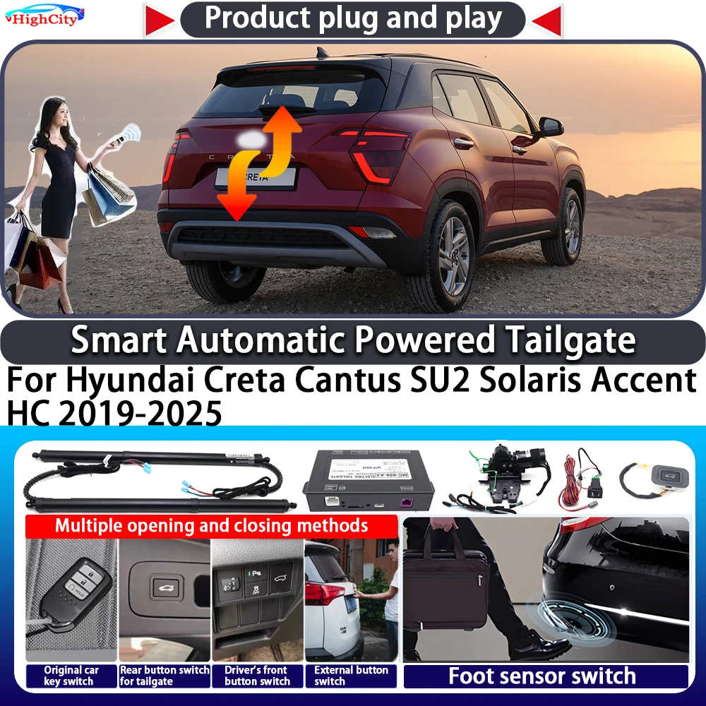 

For Hyundai Creta Cantus SU2 Solaris Accent HC 2019-2025 OEM Smart Automatic Powered Tailgate Key Control Close Power Tailgate