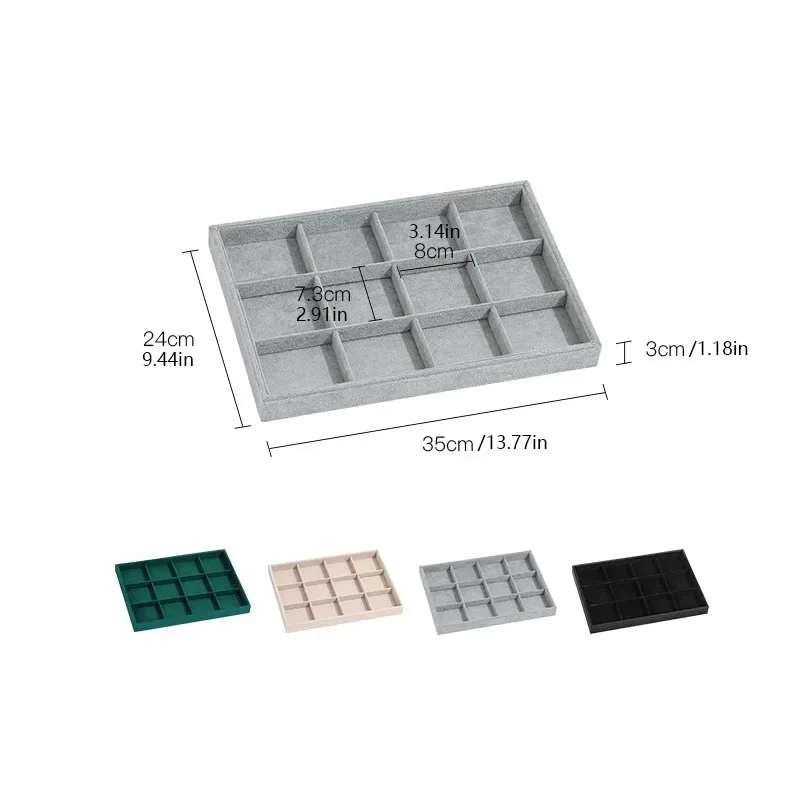 Velvet Jewelry Tray Bracelet Display Plate 12 Grid Bracelet Storage Plate Jewelry Jewelry Display Plate