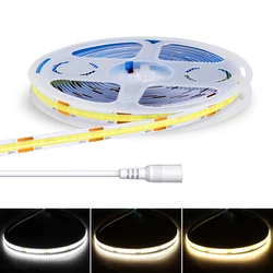 DC12V 24V COB LED Strip 320 LEDs/m High Density Dimmable Flexible COB LED Tape Light Bar 3000K 4000K 6000K Linear Light 5M 10M ﻿
