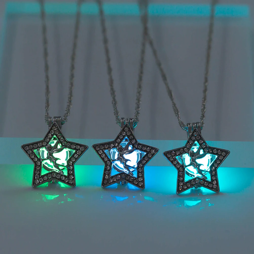 

3pcs Pentagram Pendant Necklaces Stylish Fashion Accessories Elegant Jewelry Wedding Party Gift Luminous Creative Durable Wear
