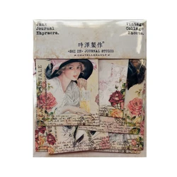 Materiale Vintage Paper Manor nobewoman Retro Thick Card Handmade fai da te Scrapbooking Junk Journal Collage Album decorazione Vintage