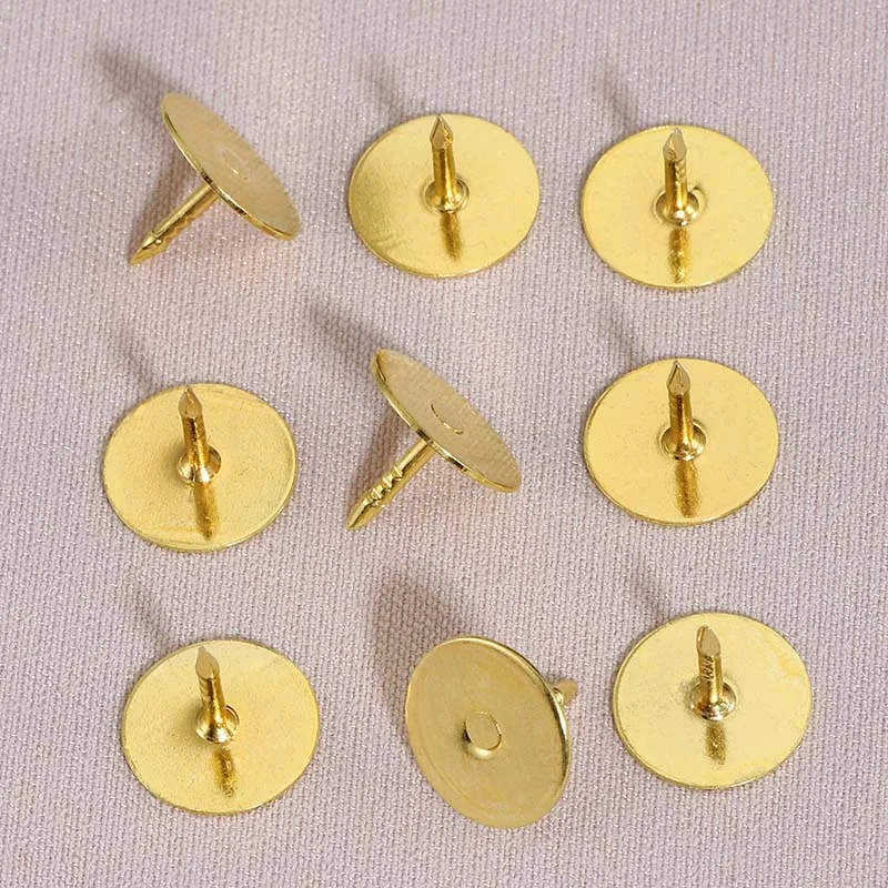 50 pz/lotto spilla piatta sperone Stud Badge Base 4-15mm spilla Pin Clip per gioielli fai da te che fanno accessori per corpetto bottone gemello