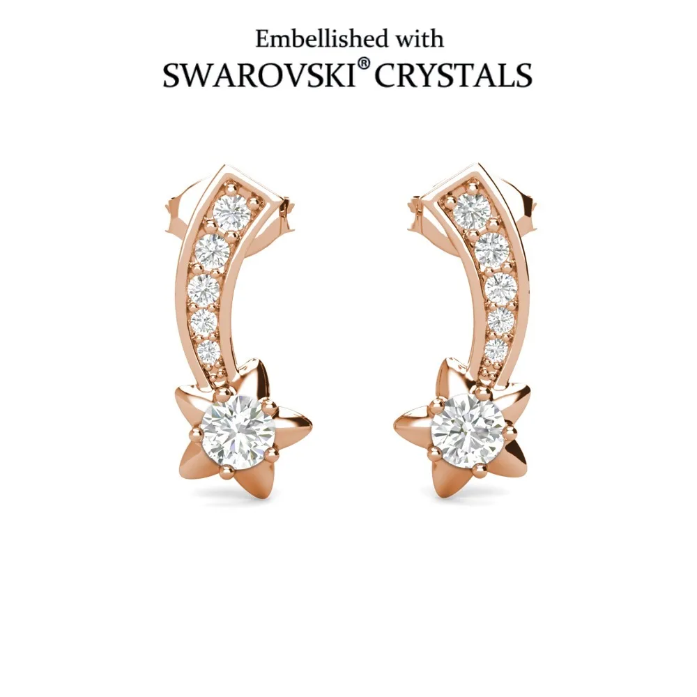 

Star Curve Stud Earrings Embellished with Swarovski Crystals Women Jewelry Fashion Jewelry Sparkling Crystal Star Earrings