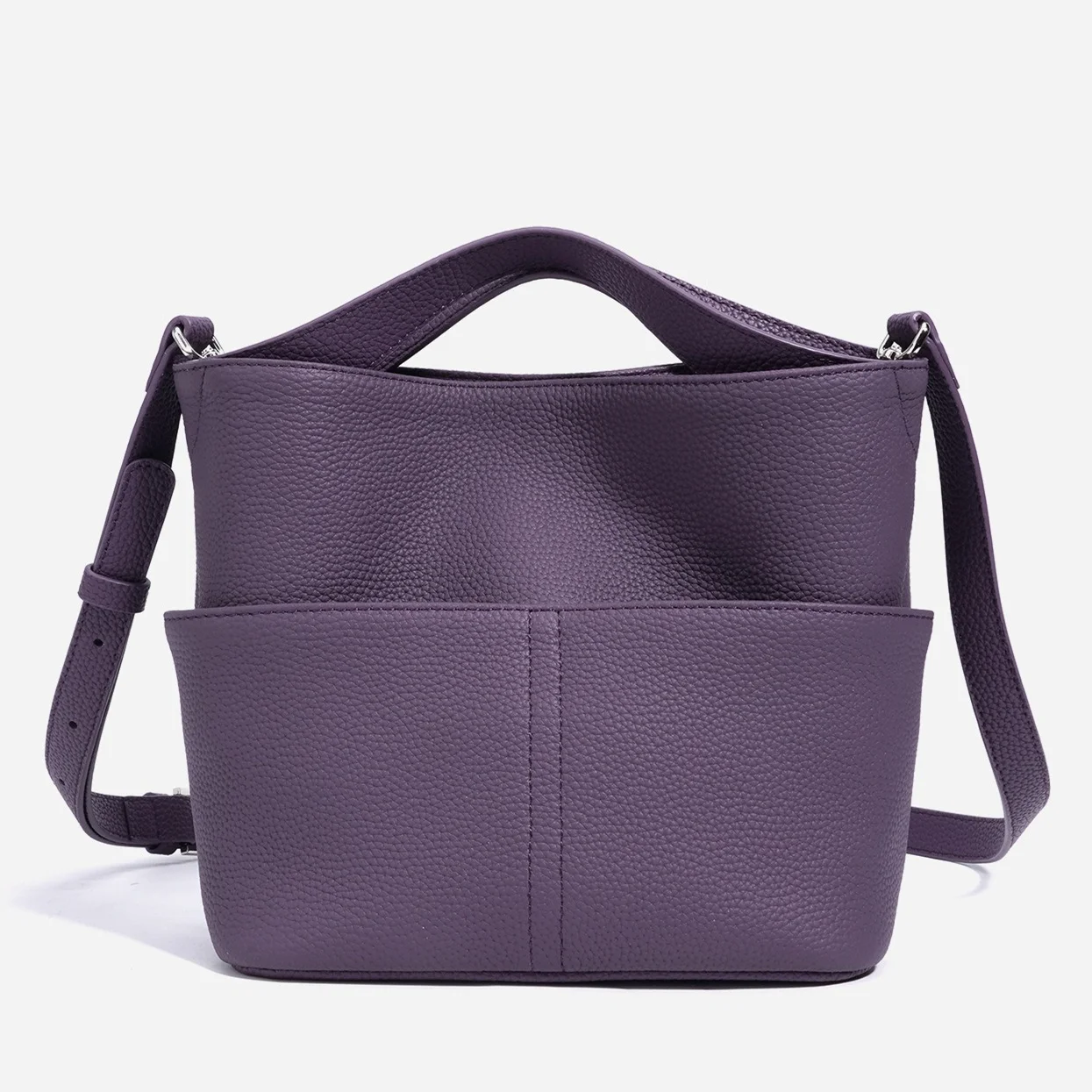

Small Classic Women's Fashion Genuine Leather Handbag Simple Designer Fashion Crossbody Shoulder Bag Bucket Bags