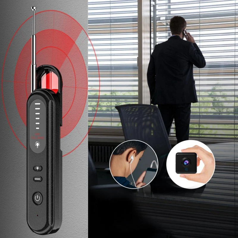 Portable LED RF Wireless  High Sensitivity Anti- Cameras Finder For Listening & Surveillance Devices