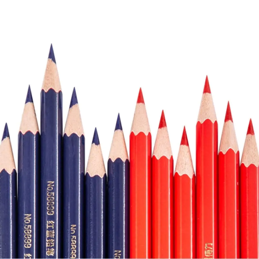 

12pcs/set Writing Red&Blue Double Head Pencil Drawing Marking Hand Builders Joiners Tool 2B Soft Lead Pencil Construction Crew