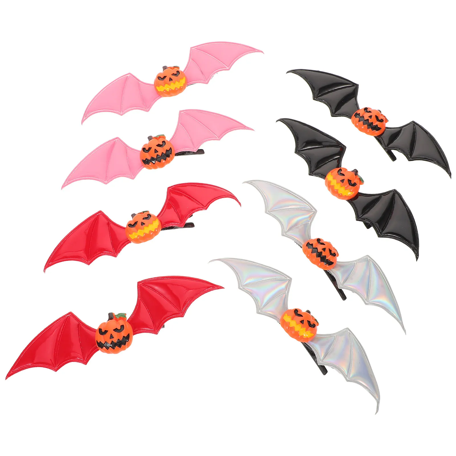 

8 PCS Halloween Headdress Bat Wings Pumpkin Hair Clip Gothic Cute Resin Costume Accessories