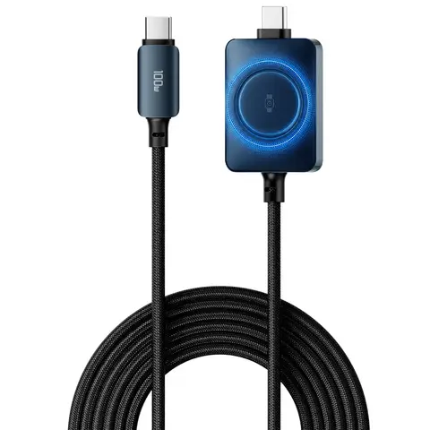 100W Fast Charging 2-in-1 Magnetic Cable for iPhone 17/16/15/14  Watch Type-C to Type-C for Watch Charging