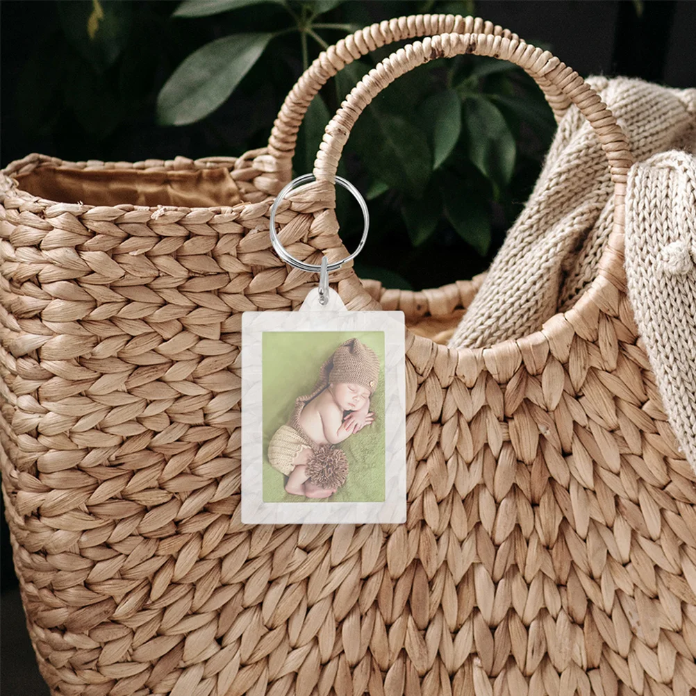 

20pcs Rectangle Acrylic Keychain Photo Frame Clear Blank Picture Holder For Diy Crafts Insert Small Keychain Display Jewelry