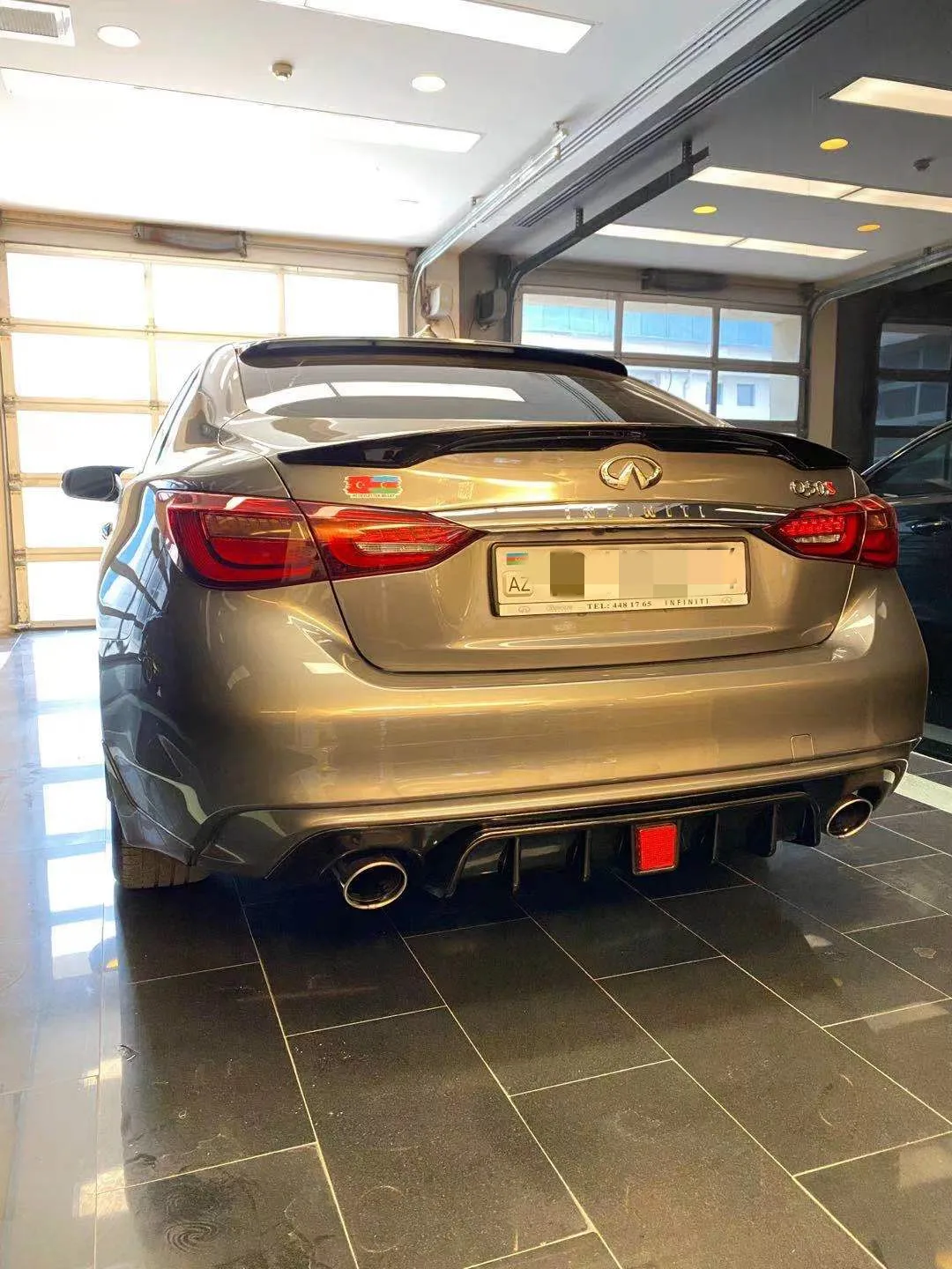 Automotive Parts Rear Bumper Lip For 2018-2021 Infiniti Q50 Diffuser Upgrade Brake LED Style Q50 Rear Diffuser