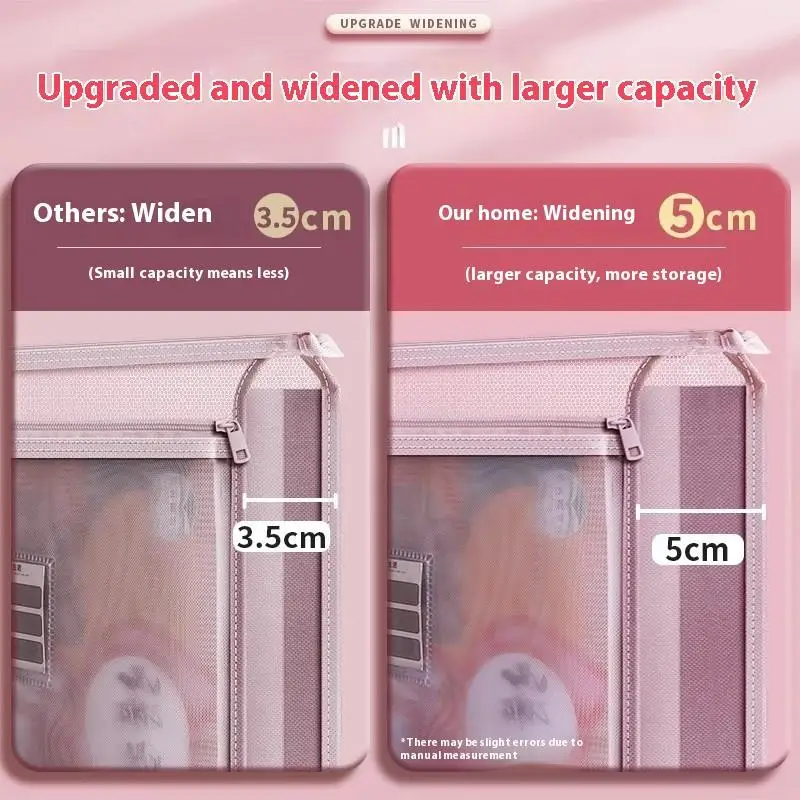 

Transparent Zippered Mesh Document Storage Bag With Double Zippers - Spacious And Portable Handmade Storage Bag