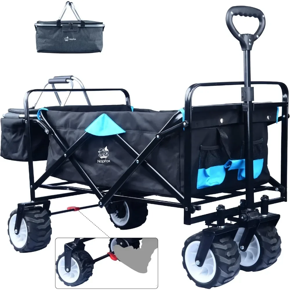 

Collapsible Heavy Duty Folding Wagon Cart Utility Wagon All Terrain Beach Wheels Large Capacity Rolling Buggies Outdoor Garden