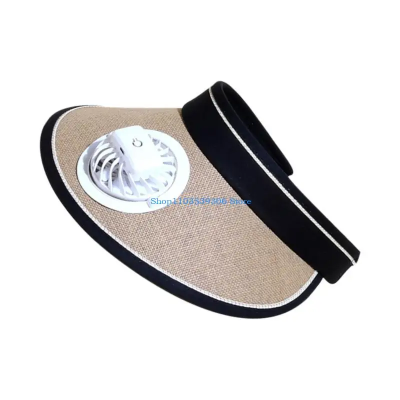 قبعة شمسية 400A قابلة للتنفس مع مروحة للنساء البالغات قبعة رياضية للأنشطة الخارجية #4