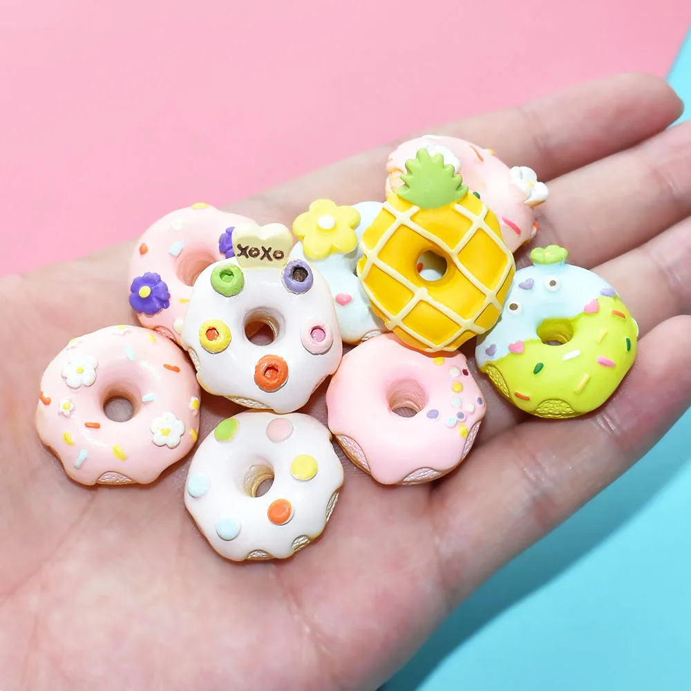 6/8/10 stücke Mini süße Süßigkeiten Donut Puppe Essen so tun, als spielen Puppenhaus Zubehör Miniatur Home Craft Dekor Kuchen Kinder Küche Spielzeug – Detail 12