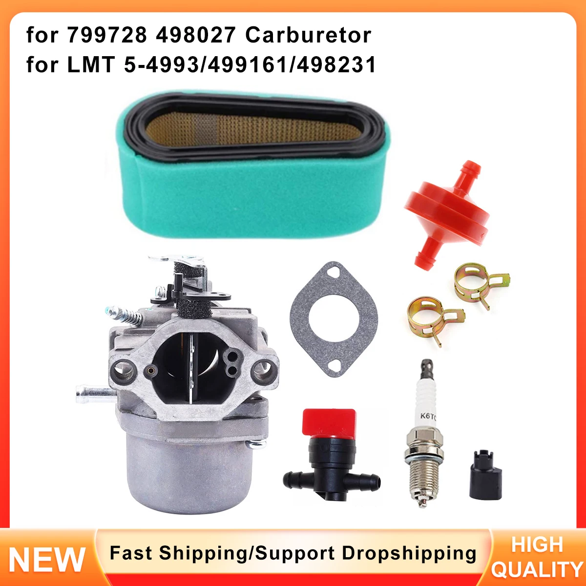 

799728 Carburetor Kit Replacement for LMT 5-4993 Lawn Mower - Fits 498027, 499161, 498231
