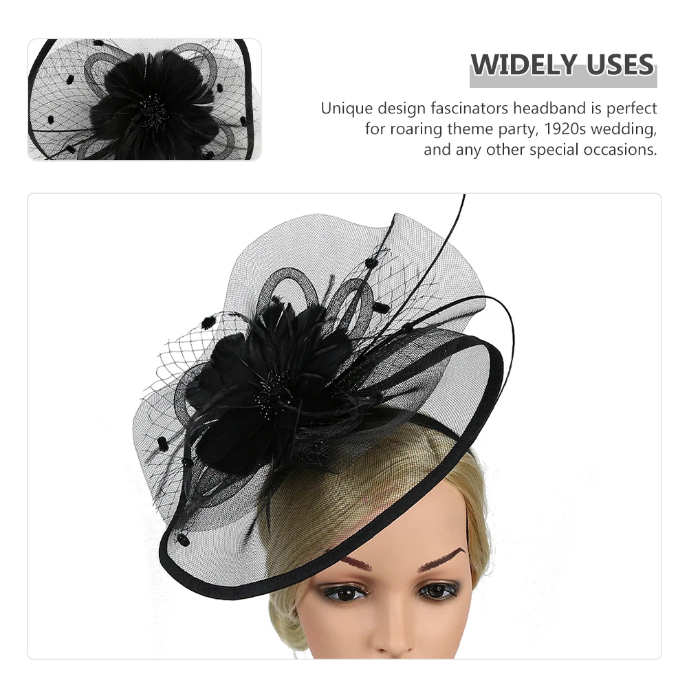 فاسيناتور مشبك شعر عقال 20S خمر الزعنفة نمط قبعة الحفلات للنساء الزفاف الشاي كوكتيل الكنيسة الحدث