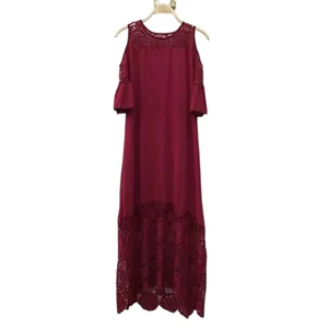 Vestido feminino de festa com decote redondo e ombro a ombro, com renda, manga curta, vestidos para convidados, elegante, elegante, plus size, verão 8 principais vendas vestido feminino renda plus size - №7