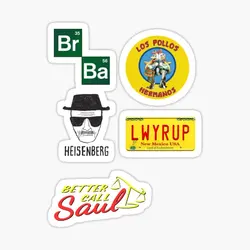 Breaking Bad Better Call Saul Pack 5PCS Stickers for Window Bumper Decor Stickers Home Cartoon Water Bottles Art Wall Kid