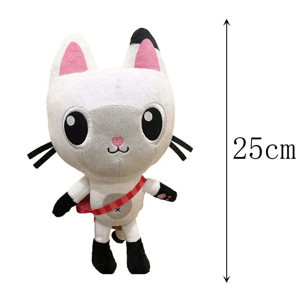 Casa de muñecas Gabby de 25cm, juguete de peluche de dibujos animados, sirena, gato, sirena, regalo de Navidad para niños, 7 piezas