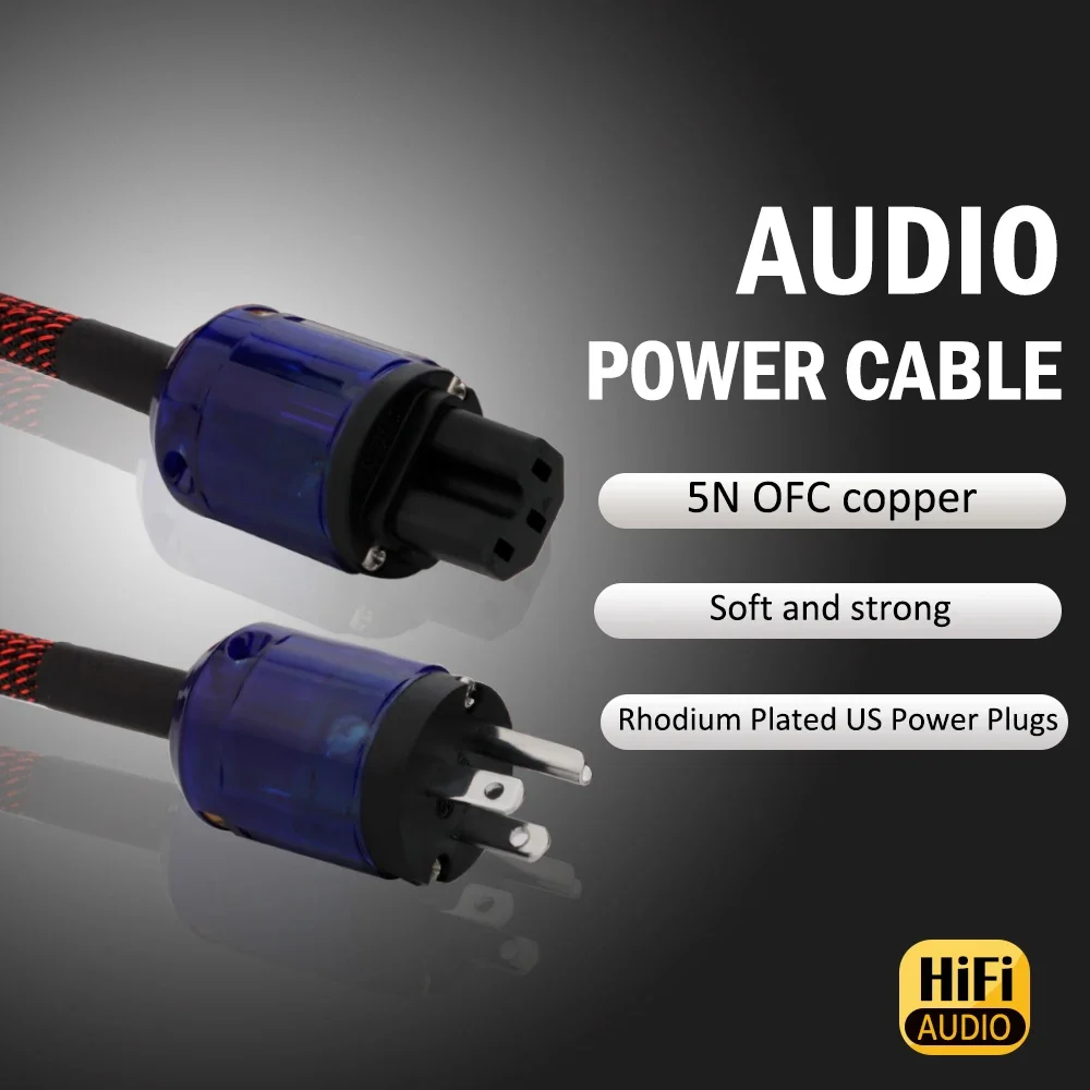

Preffair D501 Pure Copper Power Cable Rhodium Plated US/Schuko & IEC Plugs Power Chord mains Cable