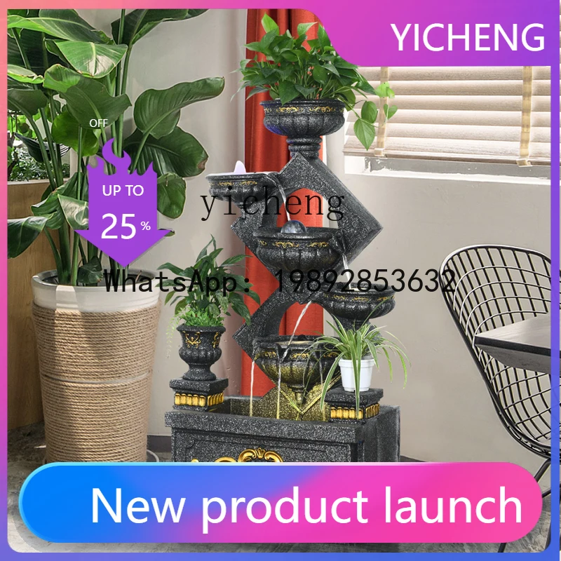 A30  European-style flowing water makes money ornament feng shui ball fountain fish pond water feature living room decoration