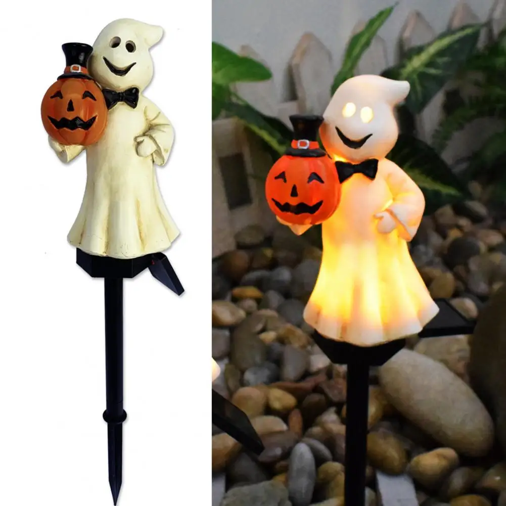 

Spooky Atmosphere Outdoor Lights Halloween Solar Pumpkin Lanterns Waterproof Ghost Hat Led Lights for Garden Pathway for Lawn