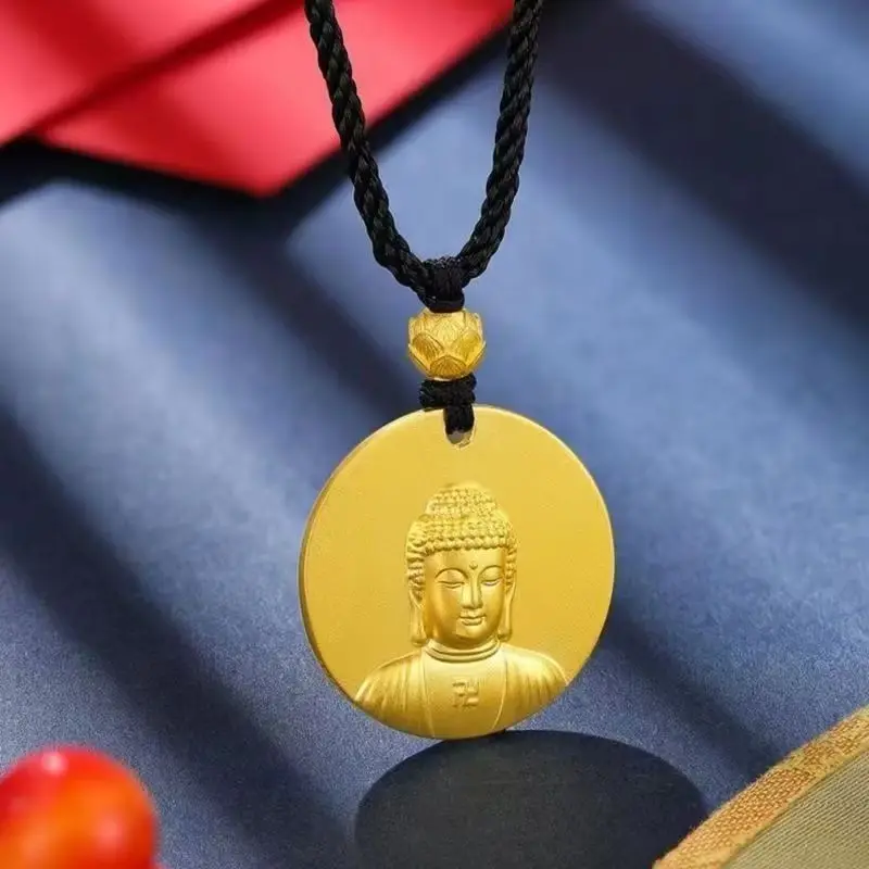 

24K Gold Buddha Traditional Pendant | AU999 Pure Gold, ancient chiseling, solemn statue guards peace