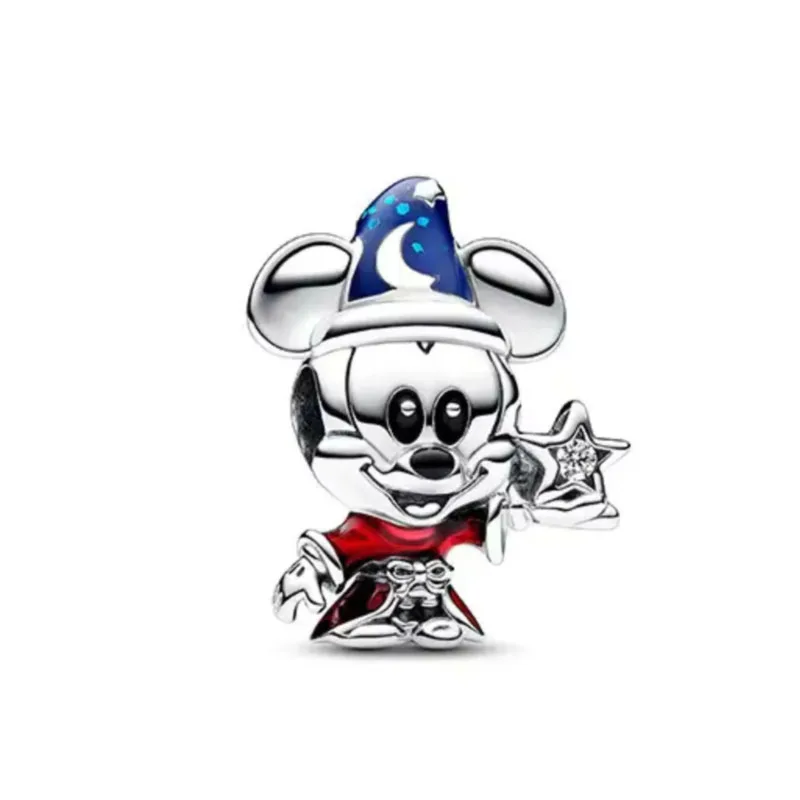 فستان الأميرة الجميل، فتاة، فأر، قلادة خرز على شكل كلب 925 فضية مناسبة لسوار أوروبي أصلي مجوهرات رائعة ذاتية الصنع