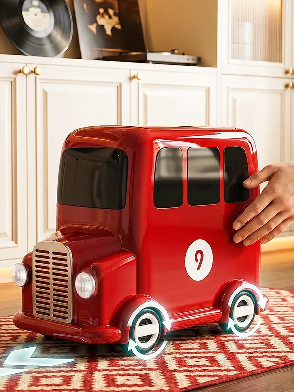 Large Capacity Bus Shaped Trash Can Children's Room Storage Bucket Mobile Home Use Waste Bin High Aesthetic Value Fun Design