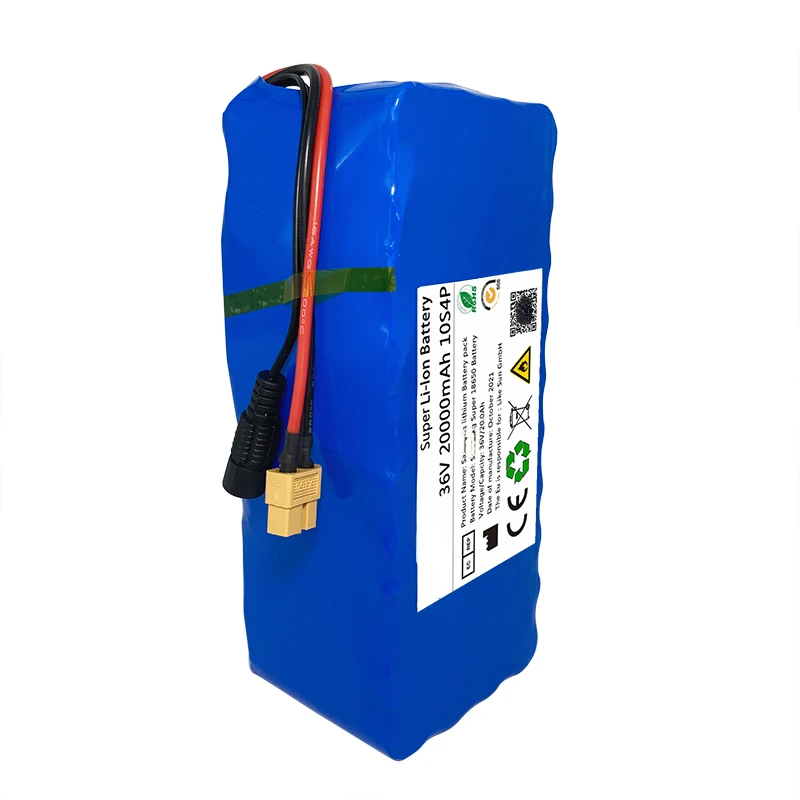 Imagem -04 - Bateria de Lítio de Alta Potência E-bike Bms 42v 20000mah 42v 2a Carregador 500w 100 Original 36v 10s4p 20ah 18650