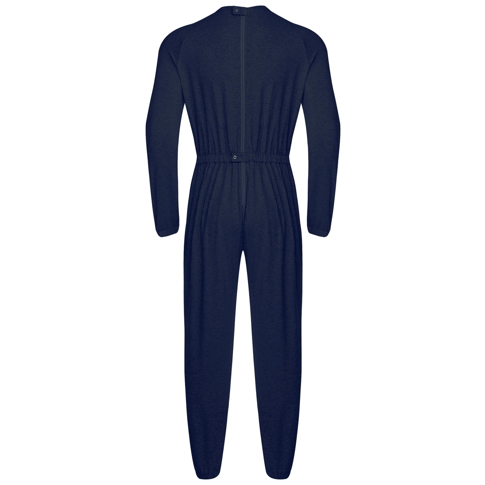 Adaptive Kleidung für Erwachsene und Herren, langärmelig, elastische Bündchen mit Anti-Streifen-Design, Overall für Demenz, ältere Menschen und besondere Bedürfnisse