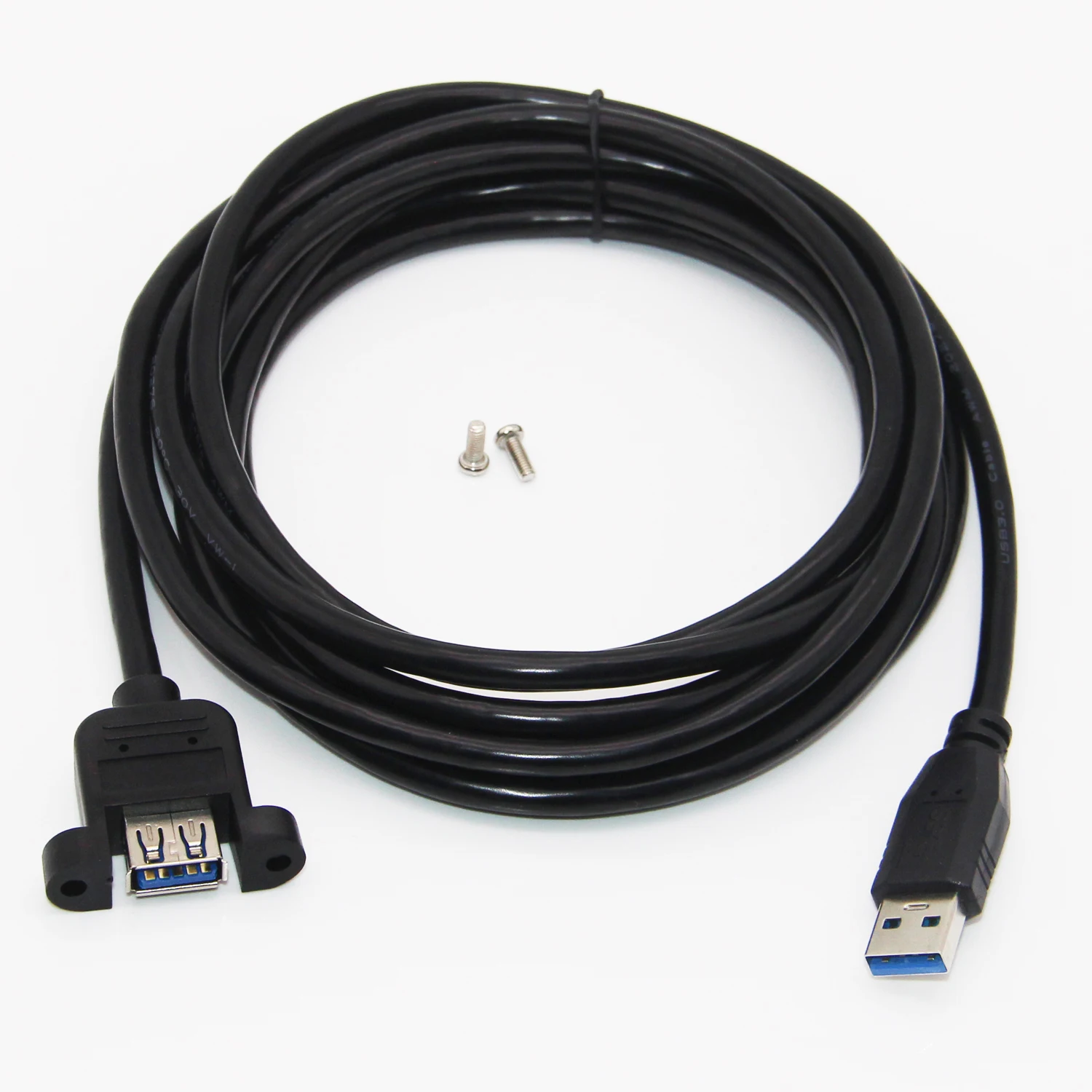 Bochara USB 3.0 Extension Cable Male to Female Dual Shielded(Foil+Braided) With Screw Panel Mount 30cm 60cm 1m 1.5m 3m 5m