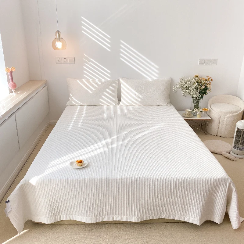 

Thickened Pure Cotton Bedding Set Machine Washable Color Children's Bed Cover Three-Piece Suite Summer Lightweight Quilt