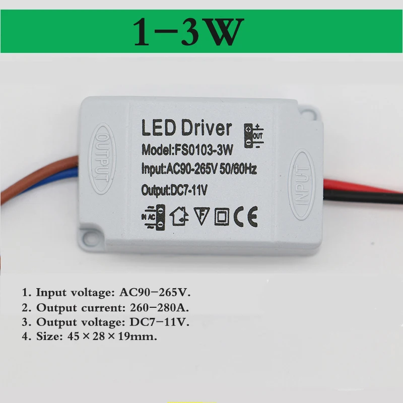 LED Netzteil 1W-24W 240-280mA Fahrer Adapter Mit SM Stecker AC90-265V Beleuchtung Transformator Für LED-Panel licht Downlight.