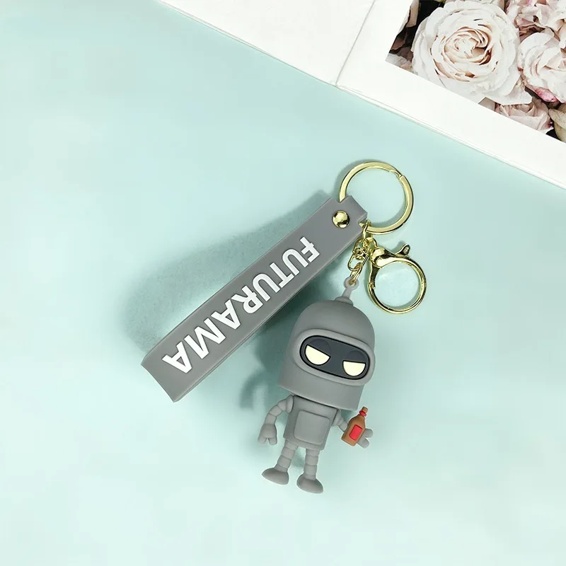 Creative Cartoon Futurama Keychain Cute Aloa Mars!  Couple Bag Ornaments Bender John Doll Backpack Car Key Chain Halloween Gift