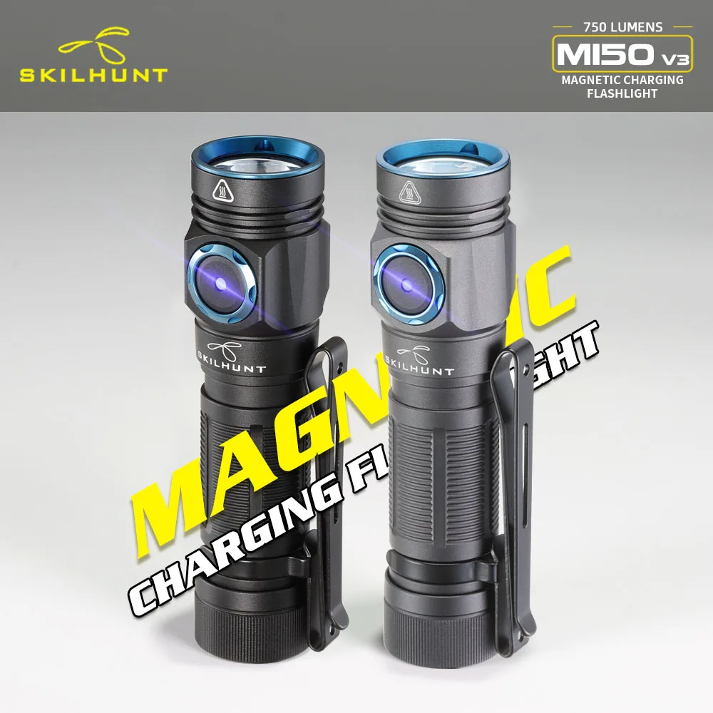 Skilhunt-ミニUSB充電式懐中電灯,m150 v3 14500/aa,バッテリー,急速充電,LED懐中電灯