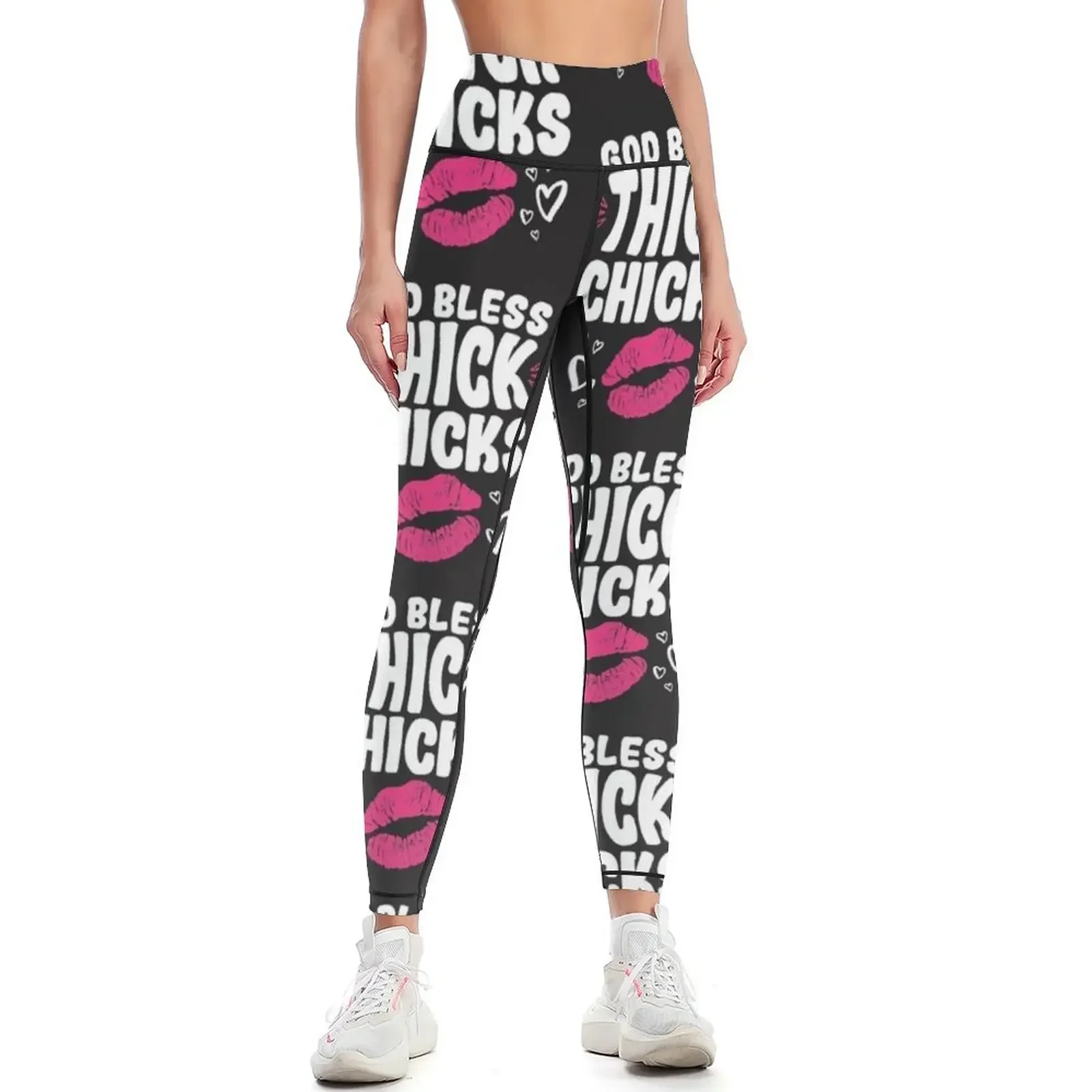

God Bless Thick Chicks Leggings for girls for fitness sports tennis for leggins push up woman Womens Leggings