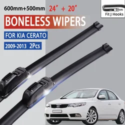 For Kia Cerato MK2 2009-2013 Car Front Wiper U-type Soft Rubber Boneless Wiper HD Quiet Durable Automotive Wiper 24