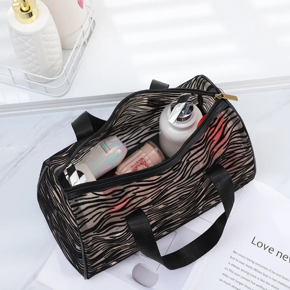 

Portable Mesh Makeup Bag Lightweight Large Capacity Cosmetic Bag Zipper Tote Bag Travel