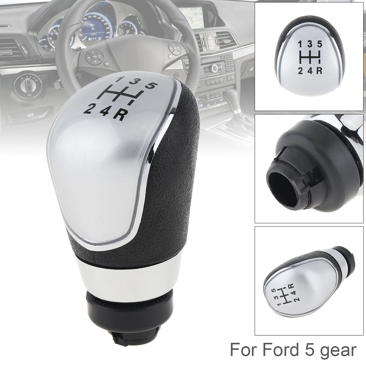 

5 Speed 2 Colors ABS Plastic Manual Transmission Gear Shift Handball Knob Fit for Ford Focus / S Max 2007-2013 5 Gear Models