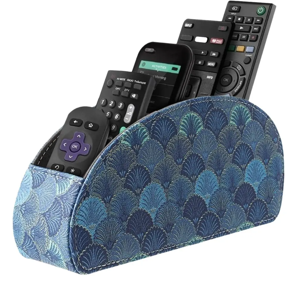 PU Leather Remote Control Holder Universal Modern Remote Control Box Multi-Device Cable Management Desktop Storage Box