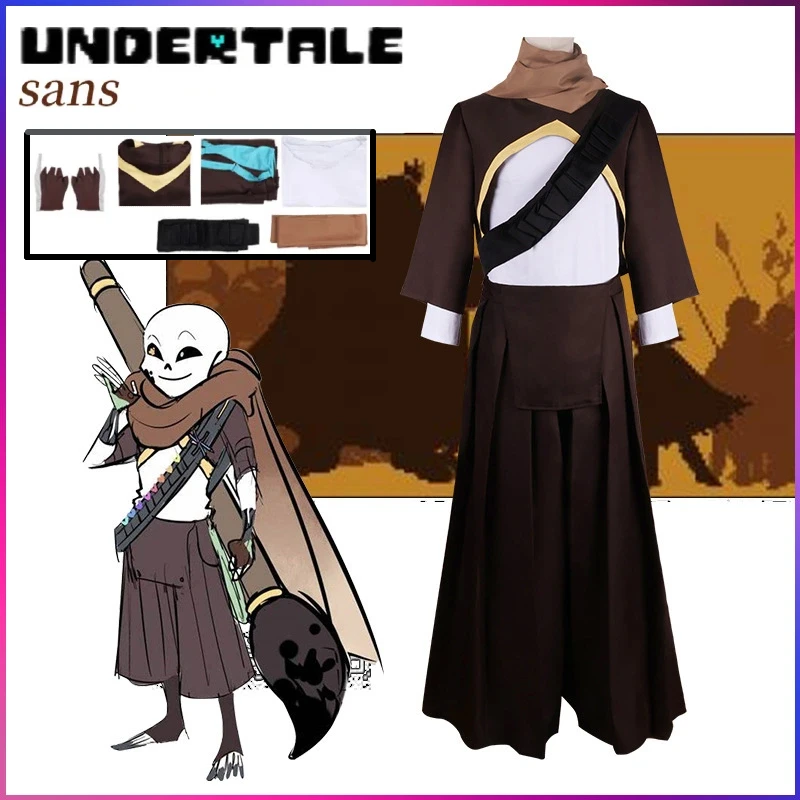 

Anime Game Undertale Ink Sans Cosplay Costume Full Set for Women Men Outfit Uniform Hallowen Carnival Party Show Suits